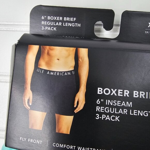 American Eagle Men's 2 Pack Blue Regular Length Boxer Briefs Size XS NIP Read - Picture 4 of 8